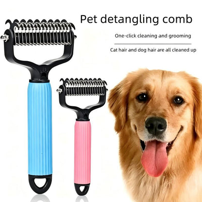 Double Sided Stainless Steel Detangling Comb for Pets Shedding Matting Removal Tool