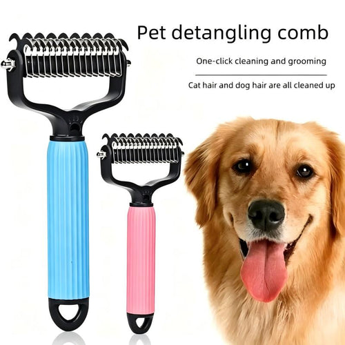 Double Sided Stainless Steel Detangling Comb for Pets Shedding Matting Removal Tool