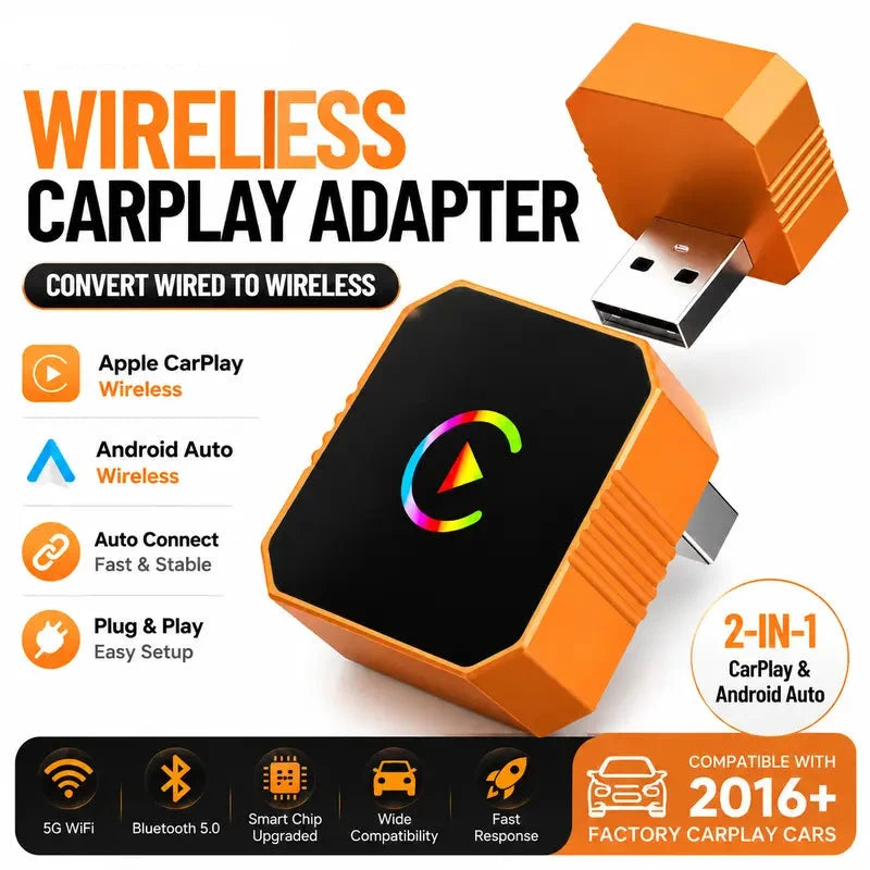 🚗 Wireless CarPlay & Android Auto Adapter – Wired-to-Wireless Converter