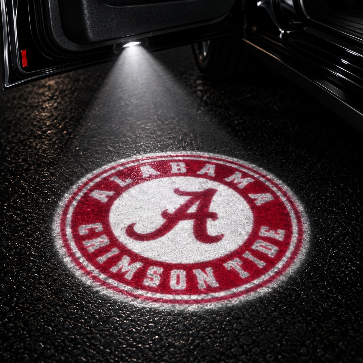 Alabama Crimson Tide car door projector light design
