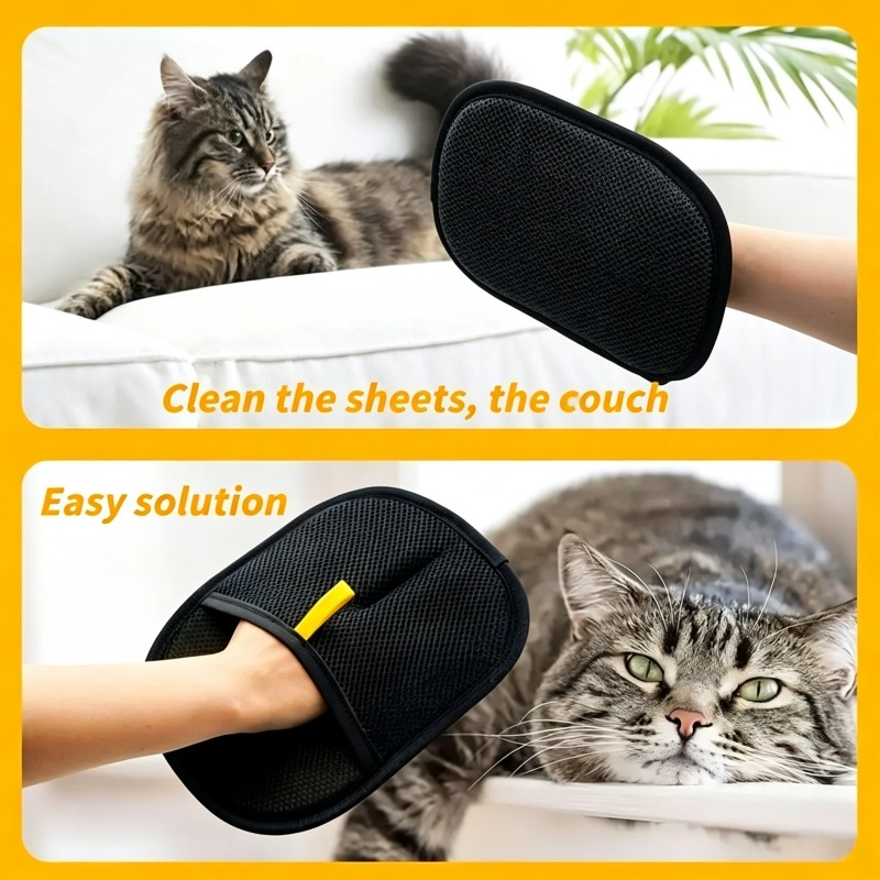 Reusable Static Pet Hair Removal Glove Lint Remover Mitt for Clothes Sofa Couch Carpet Bed Furniture Car Seats Dog Cat Grooming Brush