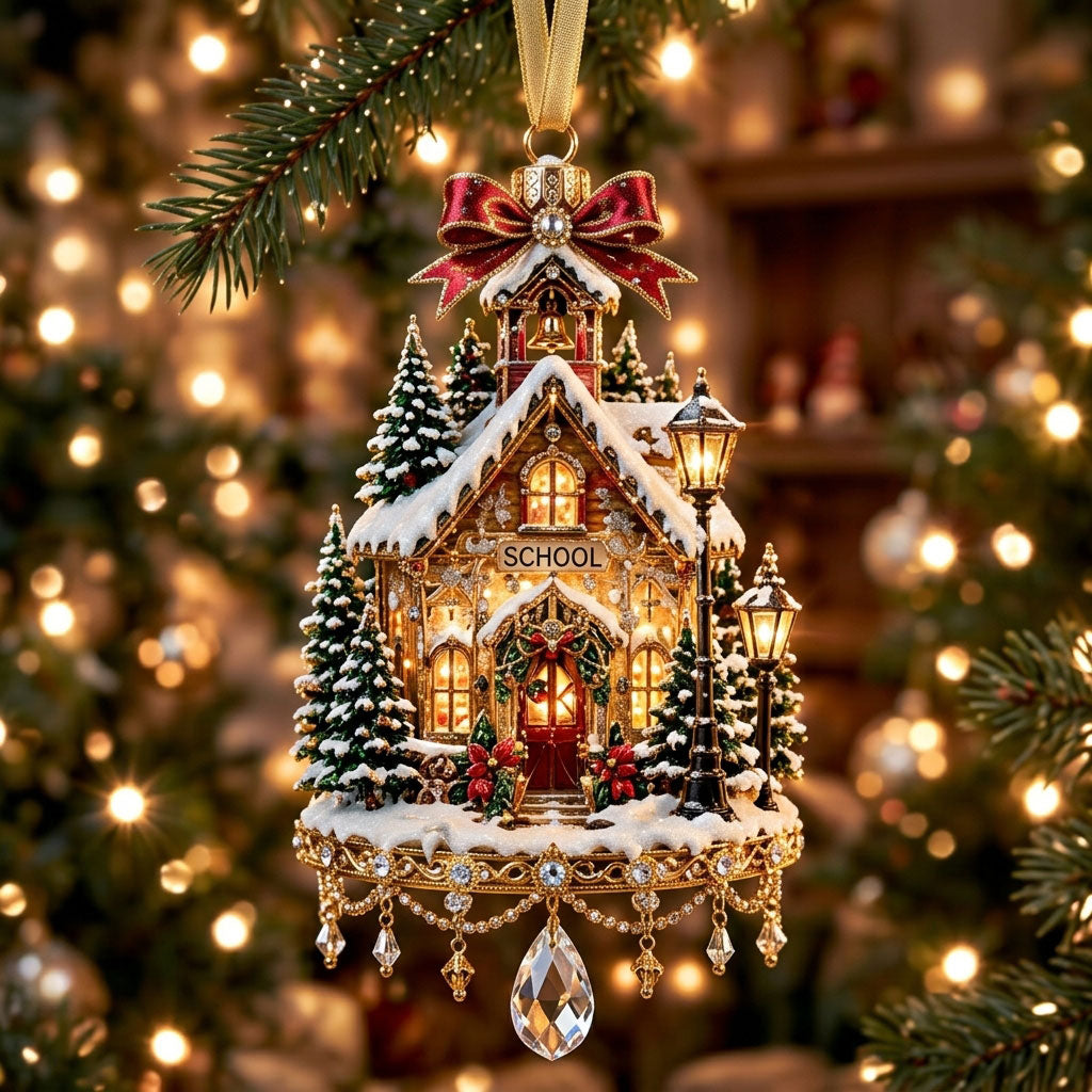 Christmas Schoolhouse XR1710041CL Christmas Ornament