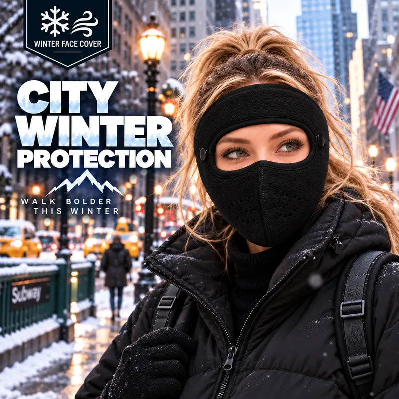 Winter Face Mask with Detachable Goggles, Windproof Thermal Fleece Lined Full Face Cover 🥽