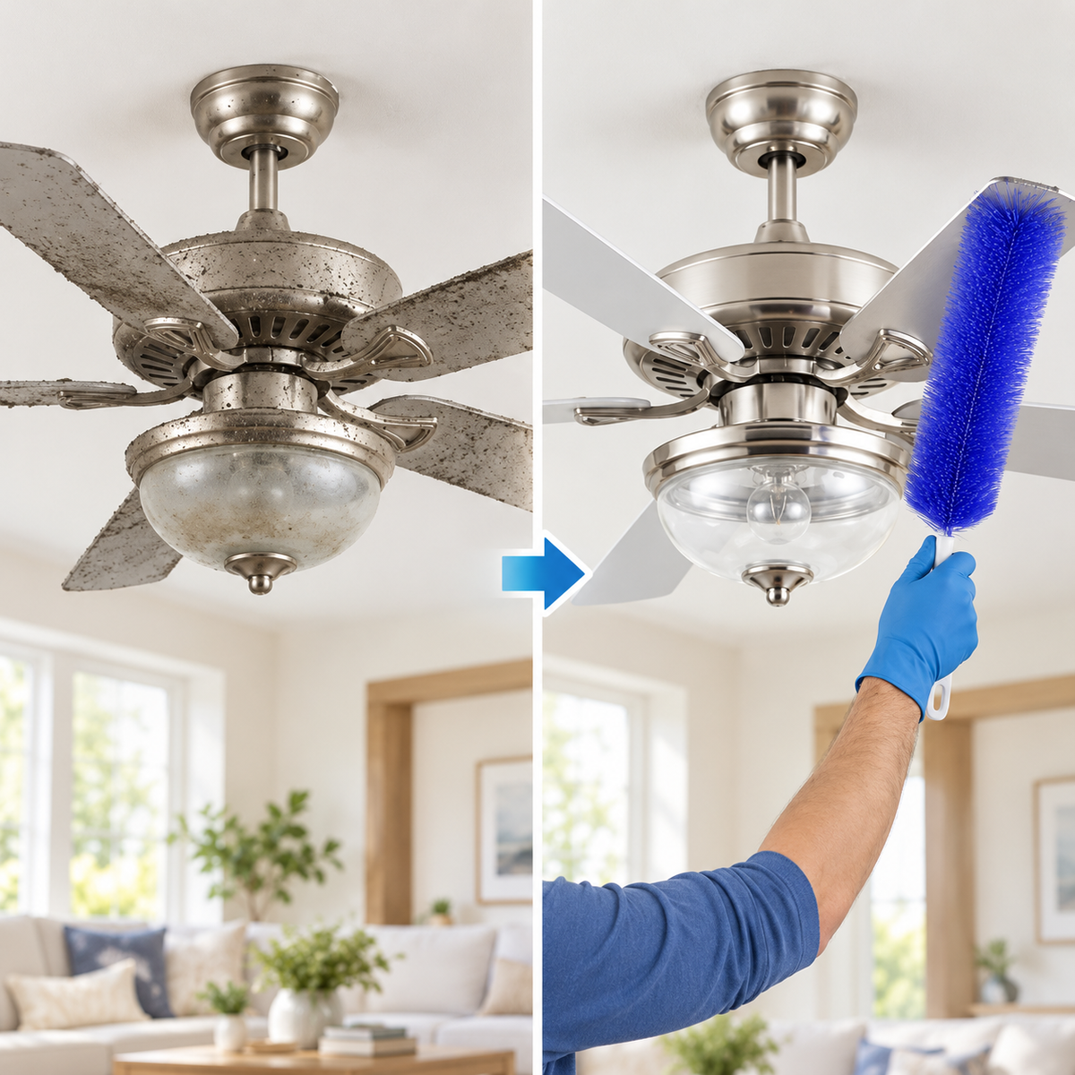 Fan cleaning brush