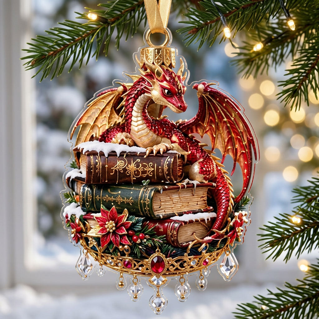 Dragons Library XR1710023CL Christmas Ornament