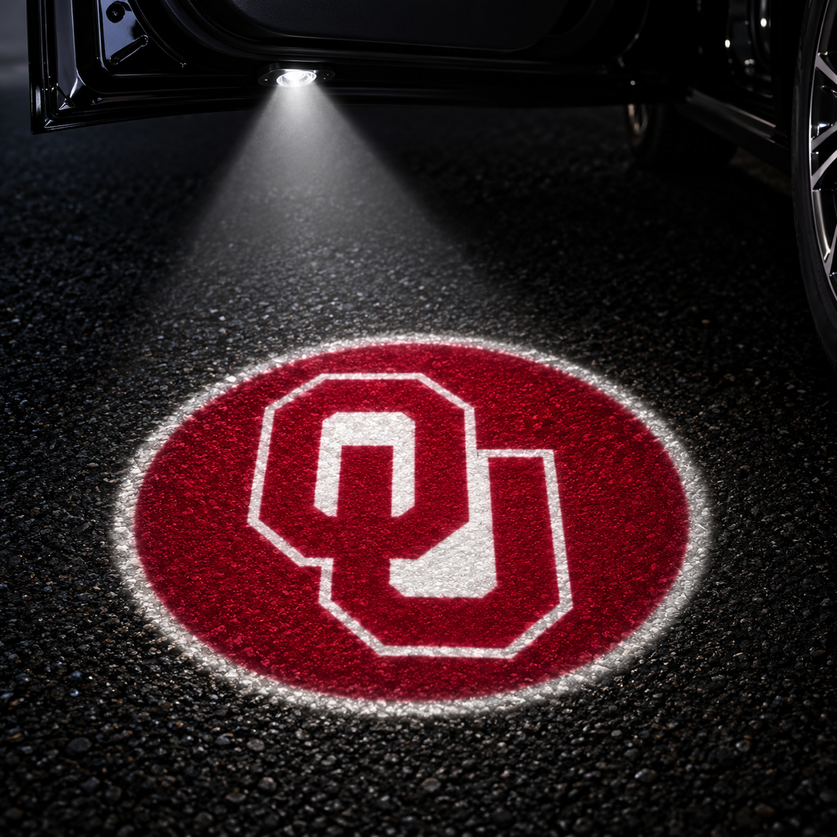 Oklahoma Sooners car door projector light design