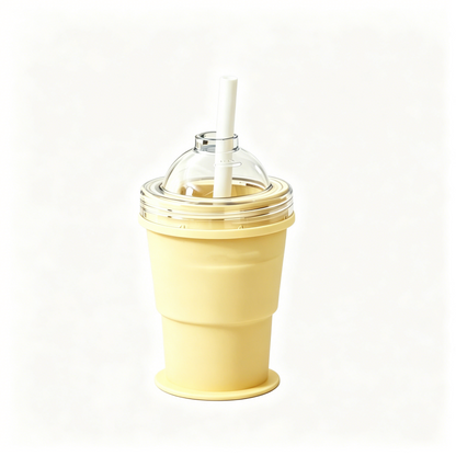 Collapsible Portable Ice Making Cup with Straw for Travel Camping