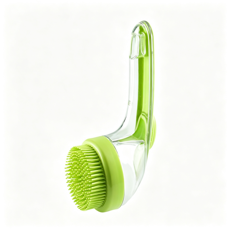Multifunctional Press Liquid Dispensing Pet Bath Brush Soft Silicone Bristles Dog Cat Shower Grooming Brush Hanging Design Easy Clean Pet Washing Tool