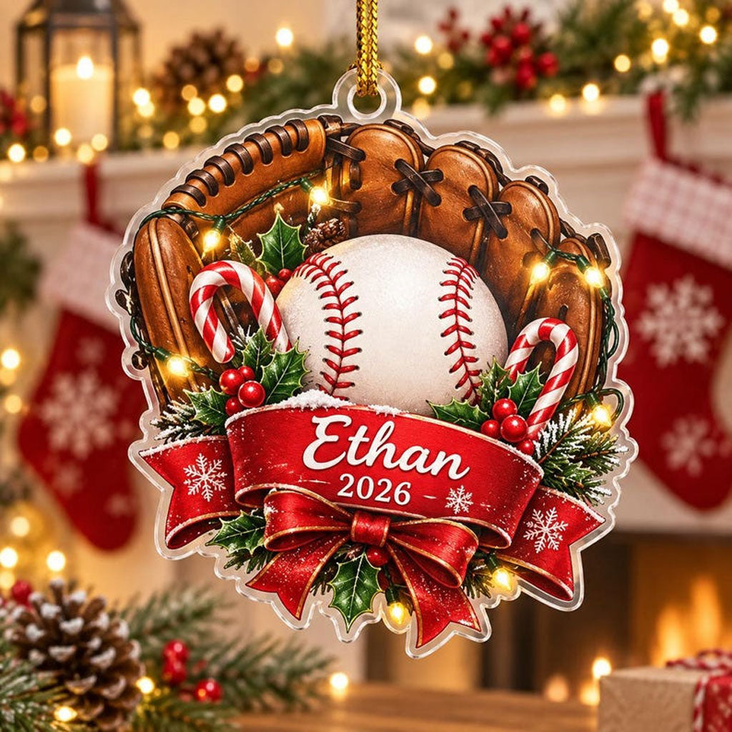 Personalized Baseball Player XR1610001CL Christmas Ornament