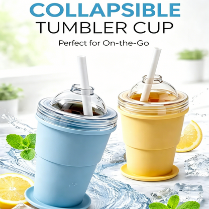 Collapsible Portable Ice Making Cup with Straw for Travel Camping