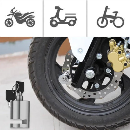 🏍️ Motorcycle & Bicycle Disc Brake Lock with Push-to-Lock Design