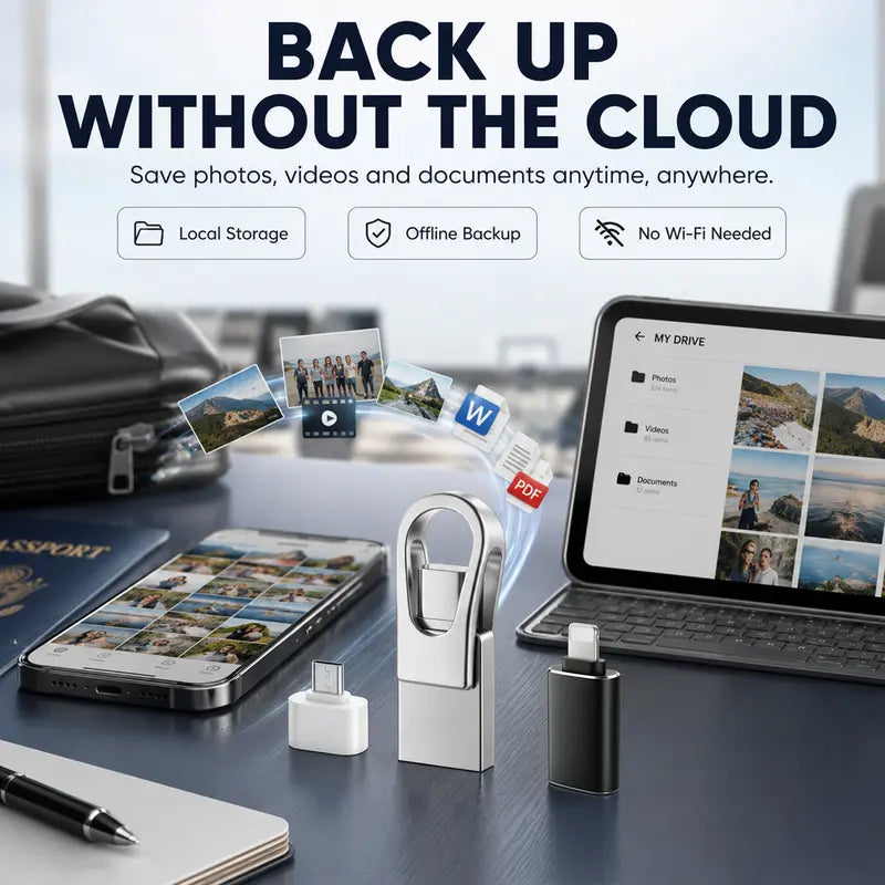 💎2-in-1 dual-interface flash drive—featuring high-speed USB 3.0 data transfer and compatibility with all Android, iOS, and HarmonyOS smartphones and computers.😱
