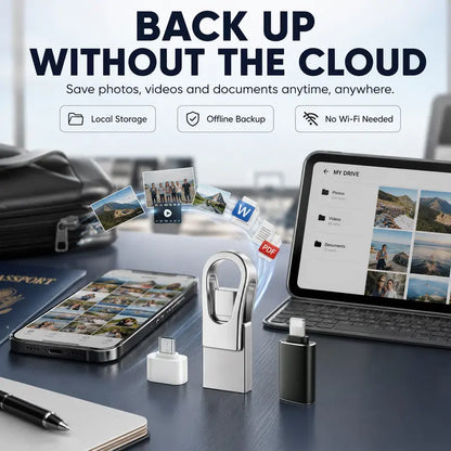 💎2-in-1 dual-interface flash drive—featuring high-speed USB 3.0 data transfer and compatibility with all Android, iOS, and HarmonyOS smartphones and computers.😱