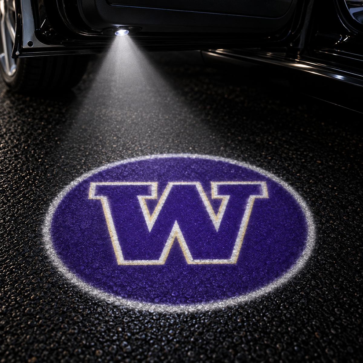 Washington Huskies car door projector light design