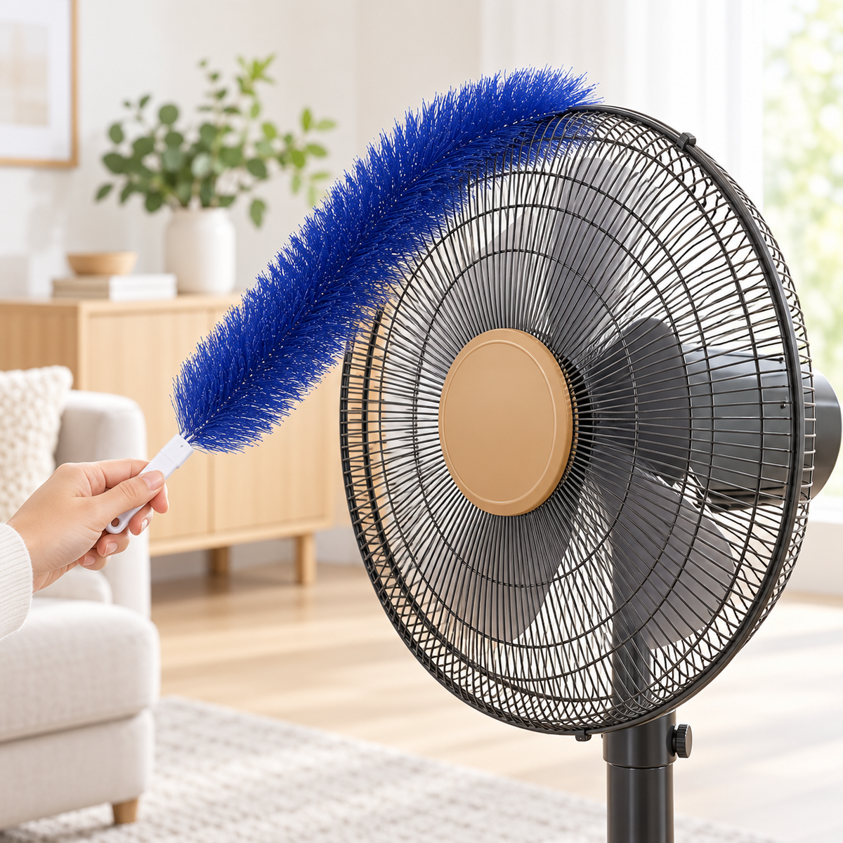 Fan cleaning brush