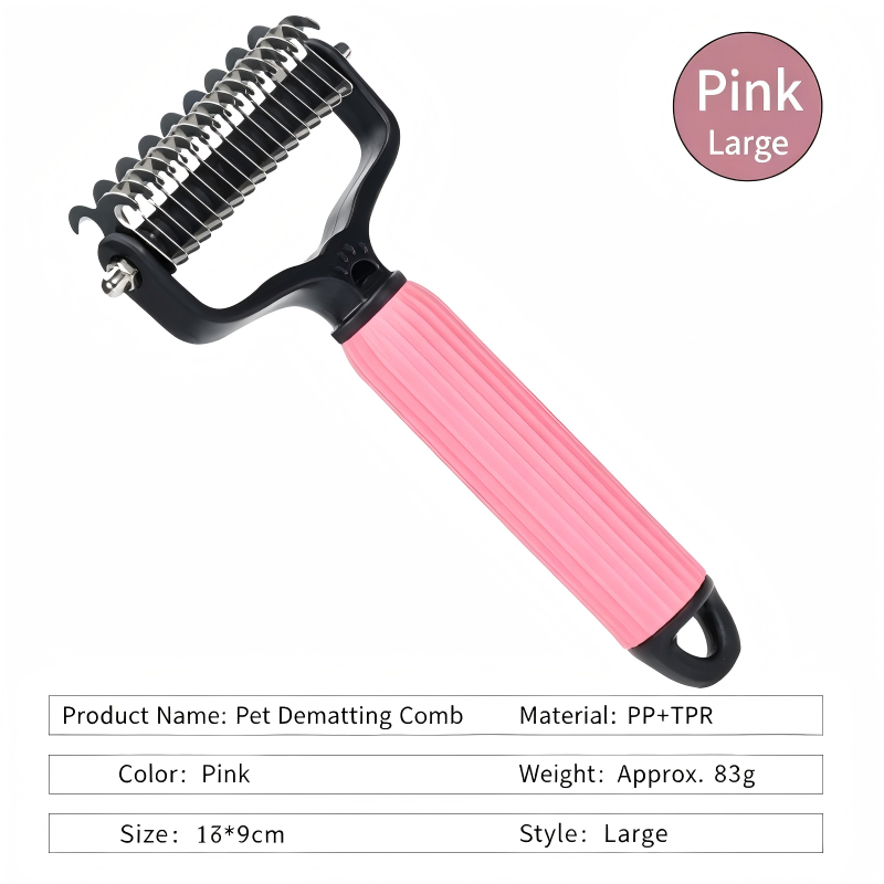 Double Sided Stainless Steel Detangling Comb for Pets Shedding Matting Removal Tool