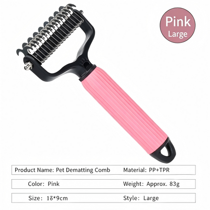Double Sided Stainless Steel Detangling Comb for Pets Shedding Matting Removal Tool
