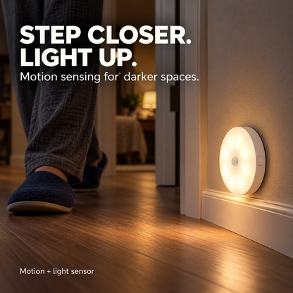 Rechargeable Motion Sensor Night Light – Magnetic Mount & 3 Light Colors