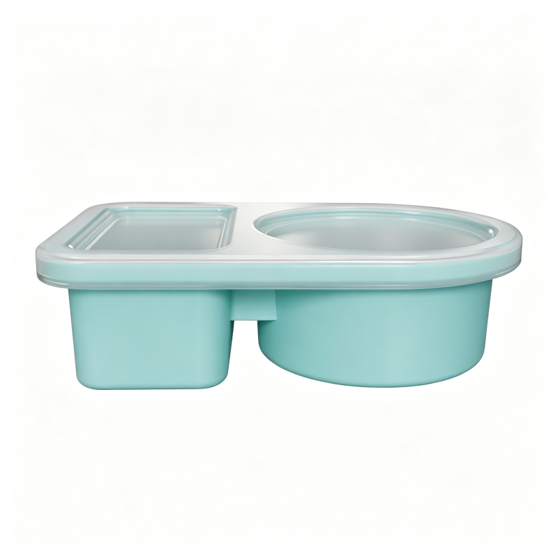 Leakproof Silicone Divided Condiment Cup, Reusable Portable Snack Box for Travel Picnic Kids Lunch