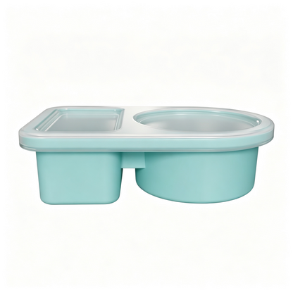 Leakproof Silicone Divided Condiment Cup, Reusable Portable Snack Box for Travel Picnic Kids Lunch