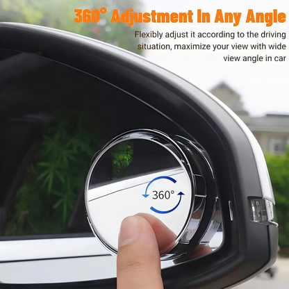 Car Blind Spot Mirror 2Pcs Suction Cup 360° Adjustable Wide Angle Safety Accessory for Parking