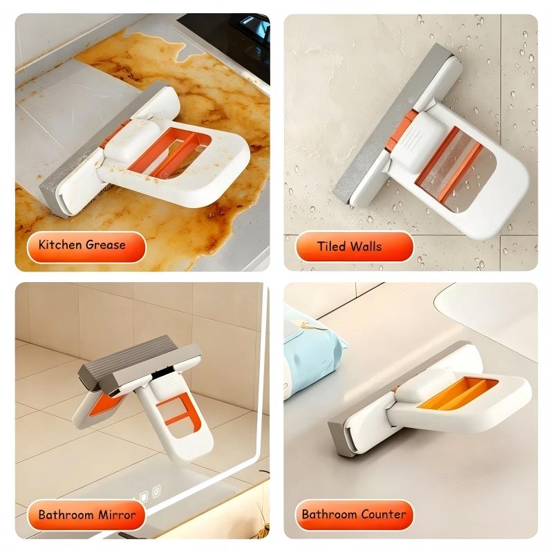 Mini Self Squeezing Mop Portable Wet Dry Cleaning for Bathroom Kitchen Glass