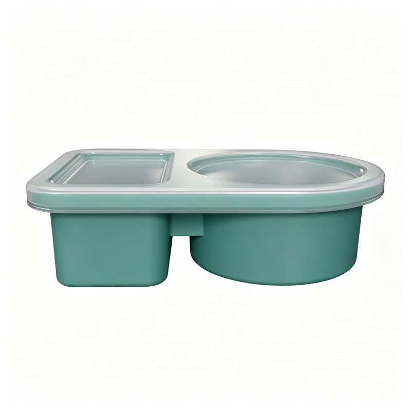 Leakproof Silicone Divided Condiment Cup, Reusable Portable Snack Box for Travel Picnic Kids Lunch