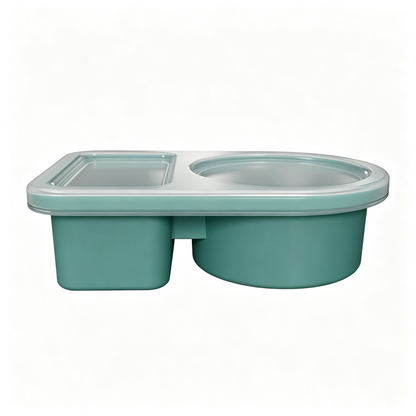 Leakproof Silicone Divided Condiment Cup, Reusable Portable Snack Box for Travel Picnic Kids Lunch
