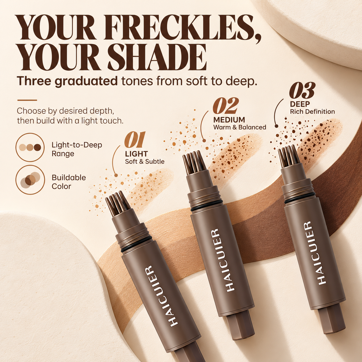 Natural Freckle Stamp Pen – Waterproof Quick-Dry 5-Point Makeup Tool