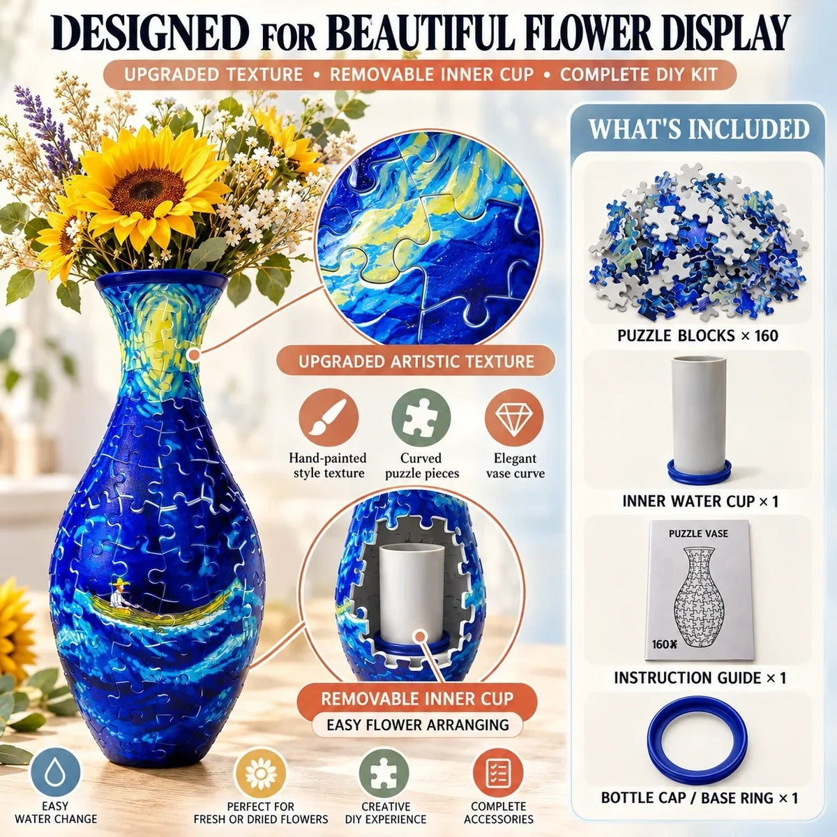 💐✨ 3D DIY Puzzle Vase – 11 Creative Designs, Decorative Flower Vase & Craft Gift(📦Buy 2 Free Shipping)