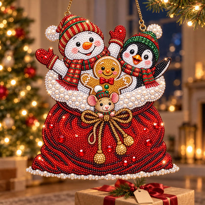 Gingerbread Mitten Diamond Art Ornament Kit – Sparkling DIY Christmas Hanging Decor