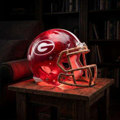 🏈 Handmade Football Helmet Lamp – LED Team Fan Cave Light with 32 Team Styles