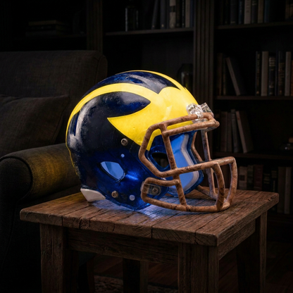 🏈 Handmade Football Helmet Lamp – LED Team Fan Cave Light with 32 Team Styles