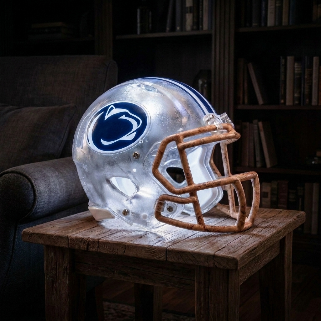 🏈 Handmade Football Helmet Lamp – LED Team Fan Cave Light with 32 Team Styles