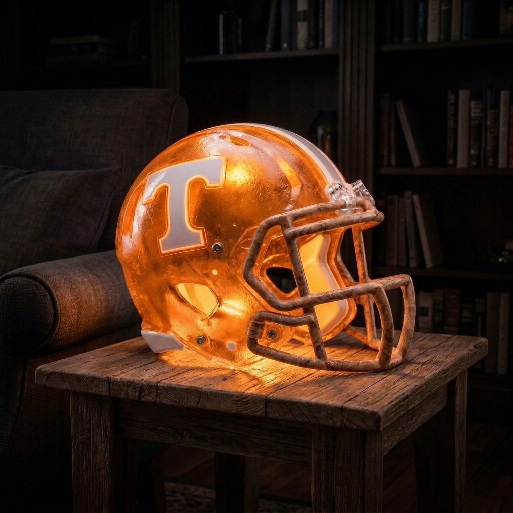 🏈 Handmade Football Helmet Lamp – LED Team Fan Cave Light with 32 Team Styles