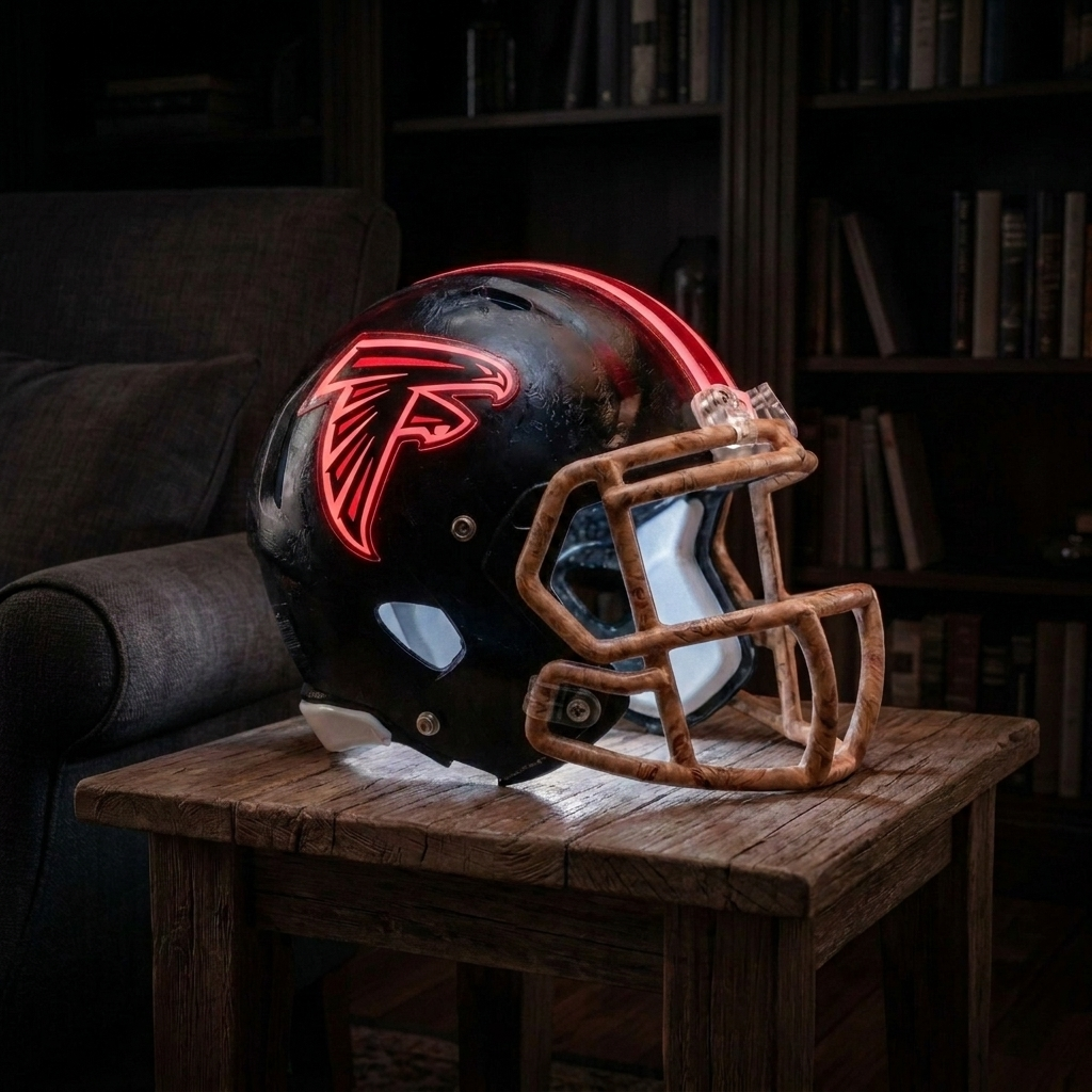 🏈 Handmade Football Helmet Lamp – LED Team Fan Cave Light with 32 Team Styles