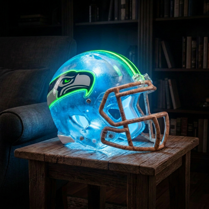 🏈 Handmade Football Helmet Lamp – LED Team Fan Cave Light with 32 Team Styles