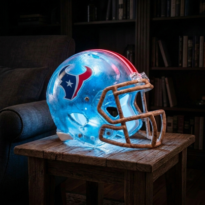 🏈 Handmade Football Helmet Lamp – LED Team Fan Cave Light with 32 Team Styles