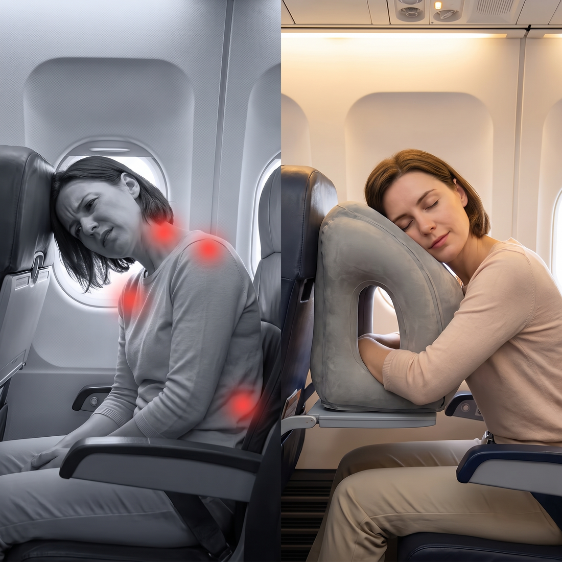 ✈️ Travel Nap Pillow – Inflatable Airplane Pillow for Long Flights
