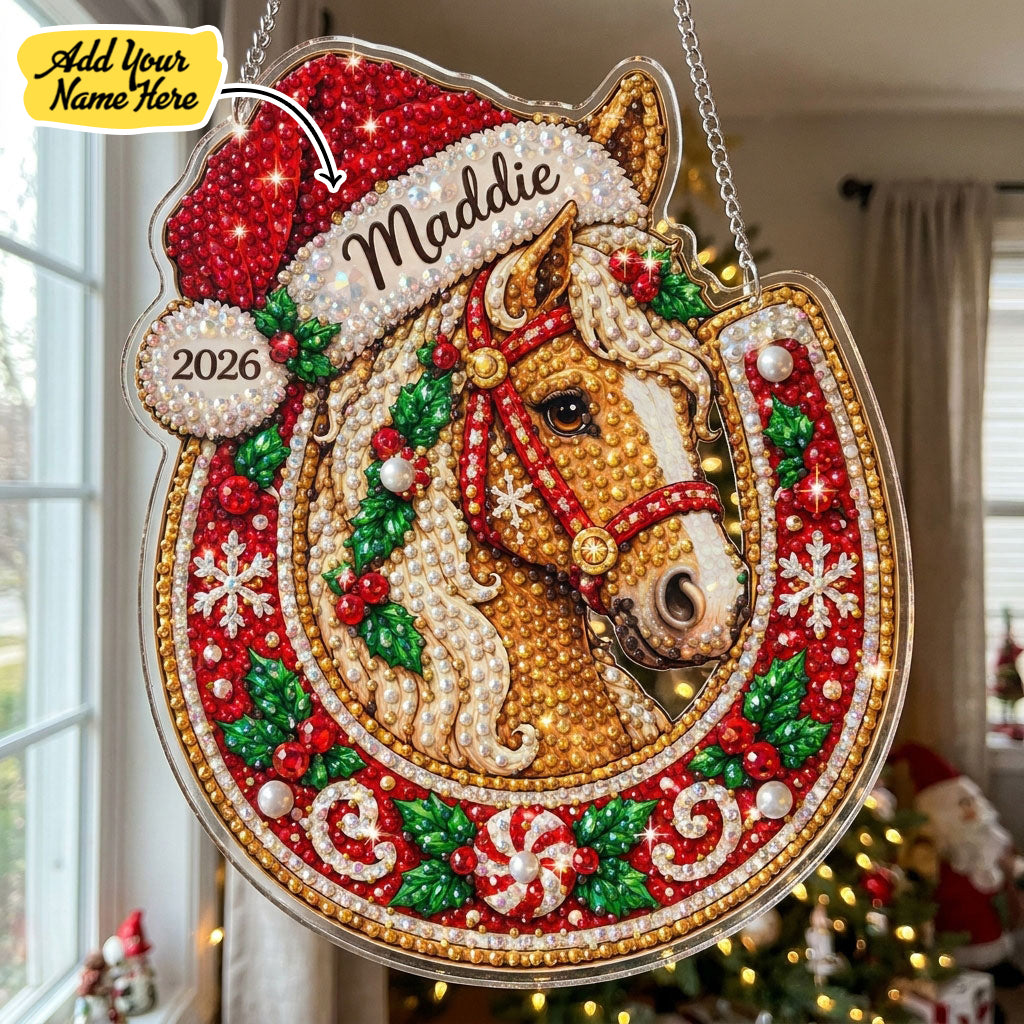 Personalized Gingerbread Horse Diamond Art Hanging Ornament Kit