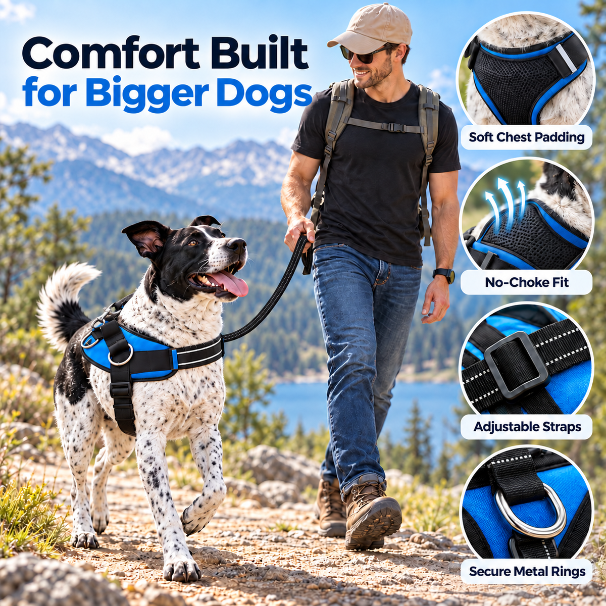 🐾 No-Pull Reflective Dog Harness | Comfortable Control for Every Walk