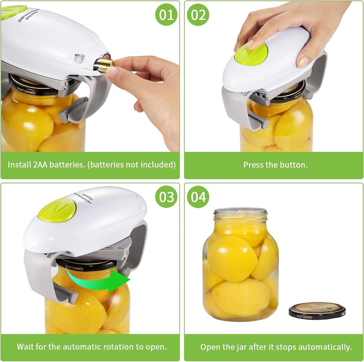 ✨Electric can opener, one-touch automatic can opener