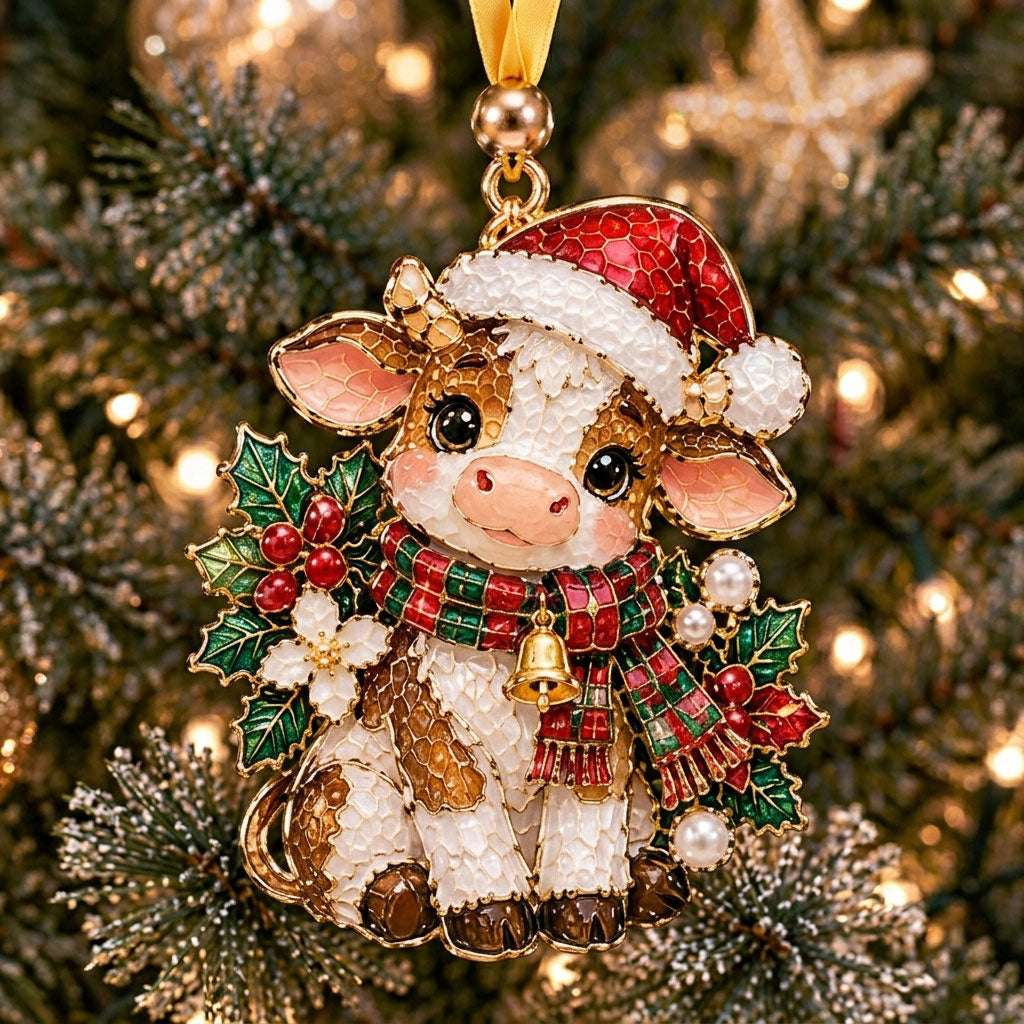 Baby Cow Santa XR2210010CL Christmas Ornament