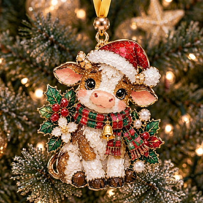 Baby Cow Santa XR2210010CL Christmas Ornament