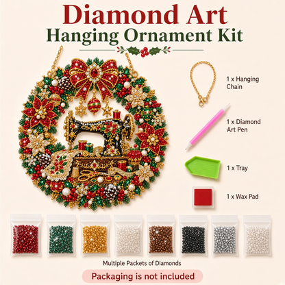 Christmas Sewing Wreath Diamond Art Hanging Ornament Kit