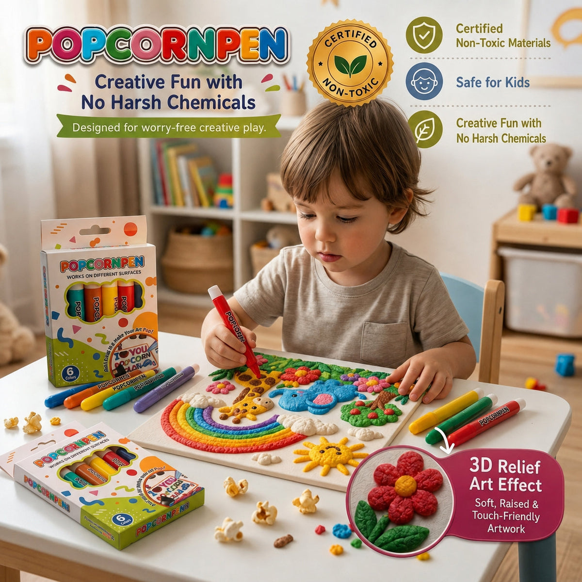 🔥Last Day! 60% OFF🖍️3D Relief Art Pen | Create Touchable 3D Art From Flat Drawings