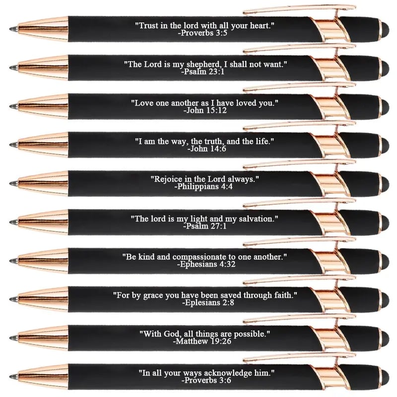 🔥Last Day 49% OFF❤️🙌Find Daily Strength: Premium Comfort Bible Verse Pens – 10pcs (Gift Set)
