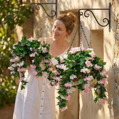 ✈️🌺Faux Crepe Myrtle Hanging Baskets – Ultra-Realistic🌸✨