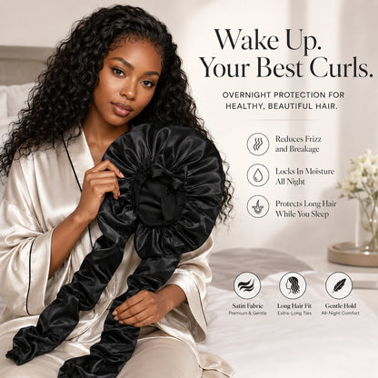 🔥 Silk Bonnet for Long Curly Hair