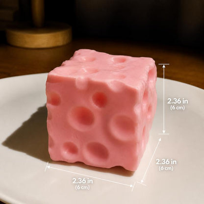 🔥✨Cheese Cube Squishy Toy - Yellow, Pink, Red & Green